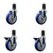 Service Caster 5'' Blue Poly Wheel Swivel 1-5/8'' Expanding Stem Caster Set 2 Brakes, 4PK SCC-EX20S514-PPUB-BLUE-2-PLB-2-158 - alternate 1